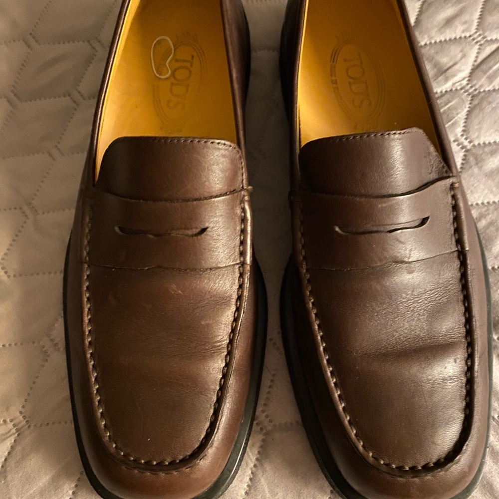 Tod's Dark Brown Leather Loafers